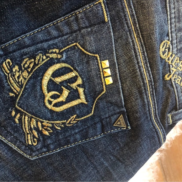 BNWT Guess womens premium flare style studded design jeans in SZ 24!! - Picture 7 of 13